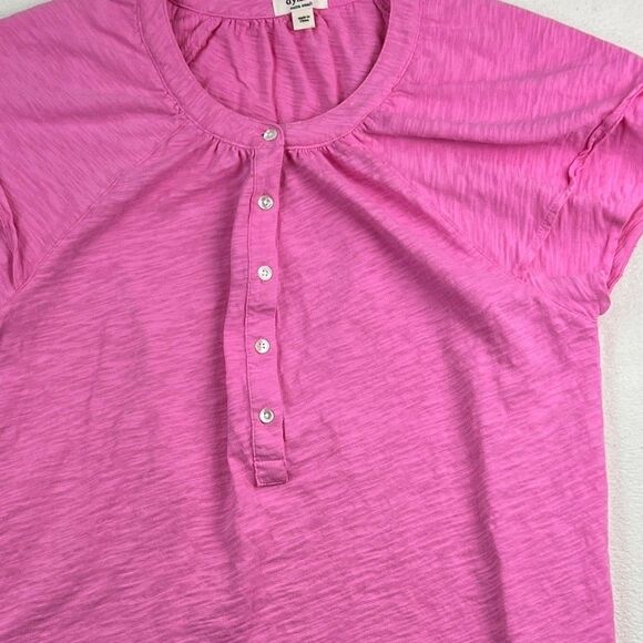 Dylan pink XS short sleeve tee henley flutter sleeve - Picture 4 of 5